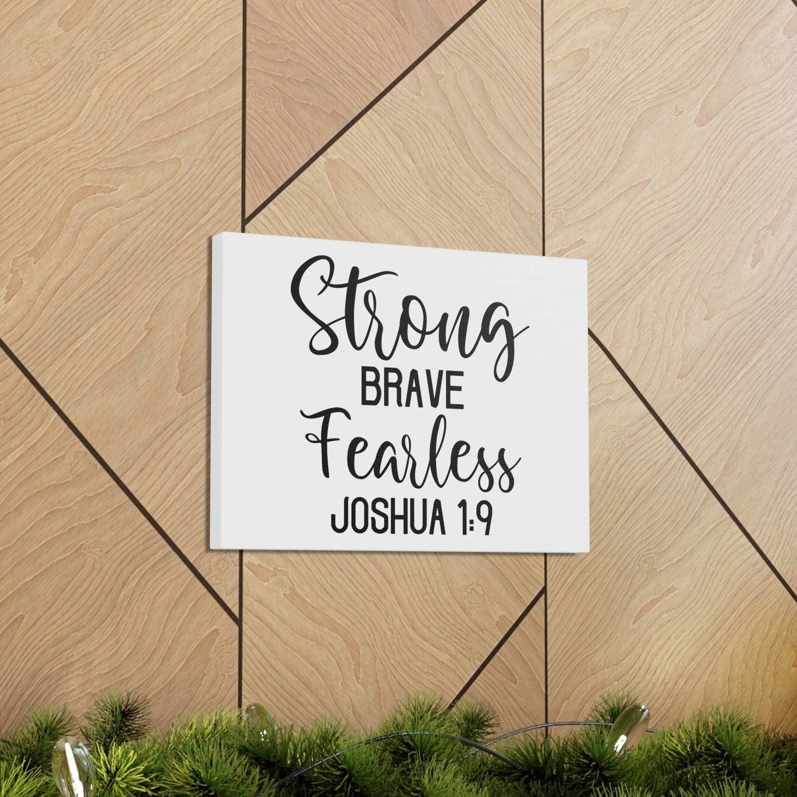 Scripture Walls Strong Brave Fearless Joshua 1:9 Bible Verse Canvas Christian Wall Art Ready to Hang Unframed-Express Your Love Gifts
