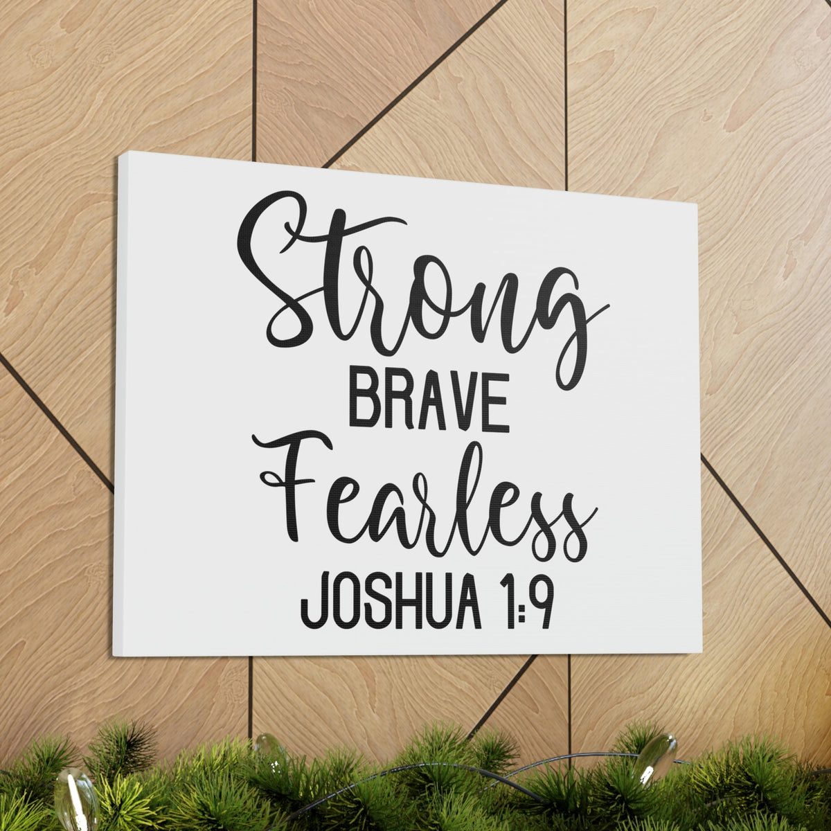 Scripture Walls Strong Brave Fearless Joshua 1:9 Bible Verse Canvas Christian Wall Art Ready to Hang Unframed-Express Your Love Gifts