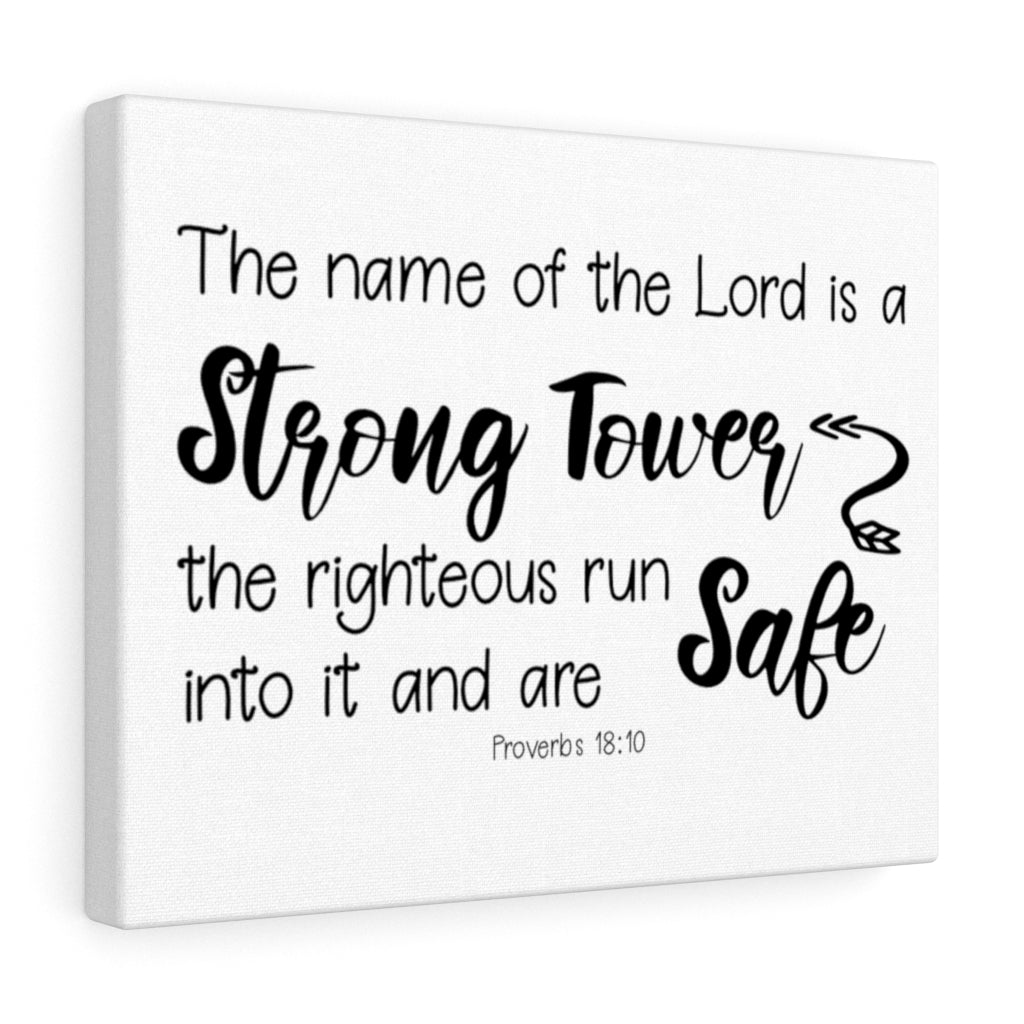 Scripture Walls Strong Tower Proverbs 18:10 Bible Verse Canvas Christian Wall Art Ready to Hang Unframed-Express Your Love Gifts