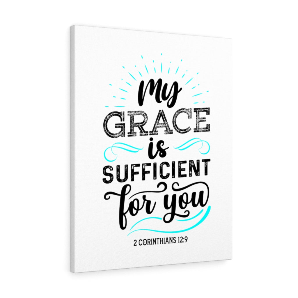 Scripture Walls Sufficient For You 2 Corinthians 12:9 Bible Verse Canvas Christian Wall Art Ready to Hang Unframed-Express Your Love Gifts