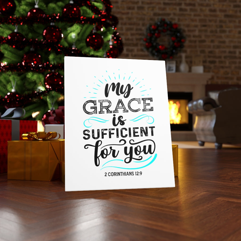 Scripture Walls Sufficient For You 2 Corinthians 12:9 Bible Verse Canvas Christian Wall Art Ready to Hang Unframed-Express Your Love Gifts