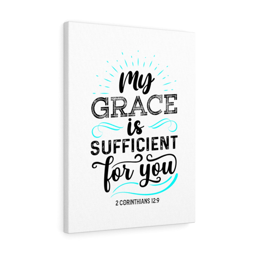 Scripture Walls Sufficient For You 2 Corinthians 12:9 Bible Verse Canvas Christian Wall Art Ready to Hang Unframed-Express Your Love Gifts