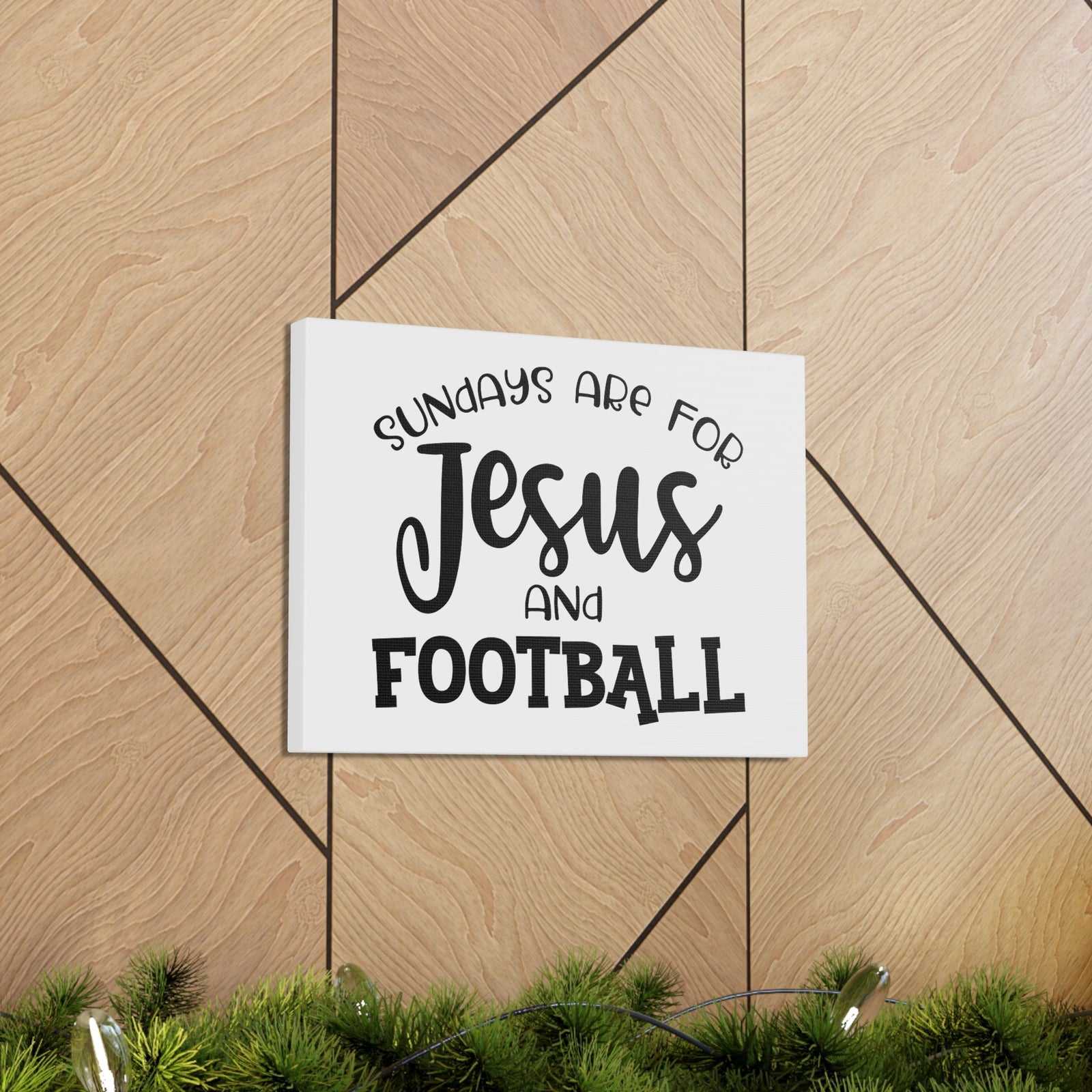 Scripture Walls Sundays Are For Jesus And Football Exodus 20:8 Christian Wall Art Print Ready to Hang Unframed-Express Your Love Gifts