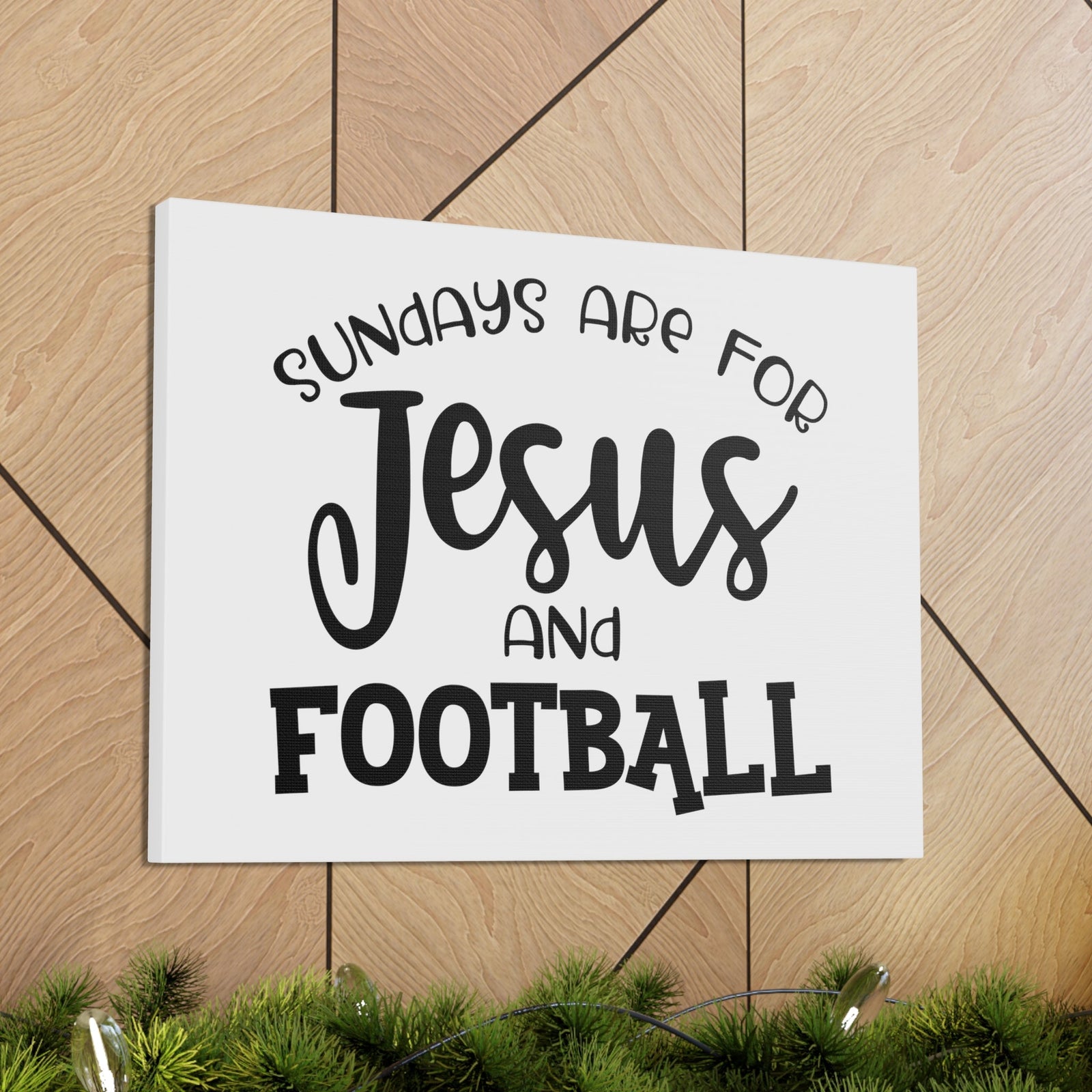 Scripture Walls Sundays Are For Jesus And Football Exodus 20:8 Christian Wall Art Print Ready to Hang Unframed-Express Your Love Gifts
