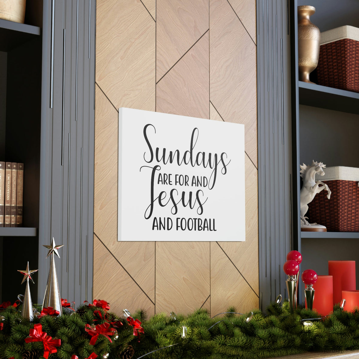 Scripture Walls Sundays Are For Jesus And Football Hebrews 4:9 Christian Wall Art Print Ready to Hang Unframed-Express Your Love Gifts