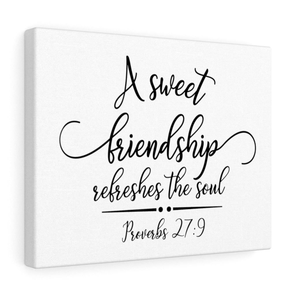 Scripture Walls Sweet Friendship Proverbs 27:9 Bible Verse Canvas Christian Wall Art Ready to Hang Unframed-Express Your Love Gifts