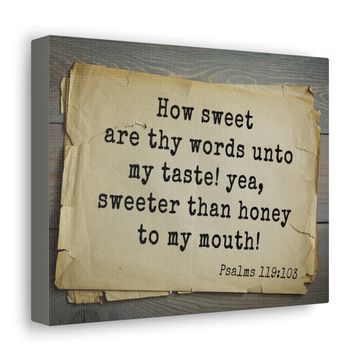 Scripture Walls Sweeter Than Honey Psalms 119:103 Bible Verse Canvas Christian Wall Art Bible Verse Print Ready To Hang Unframed-Express Your Love Gifts