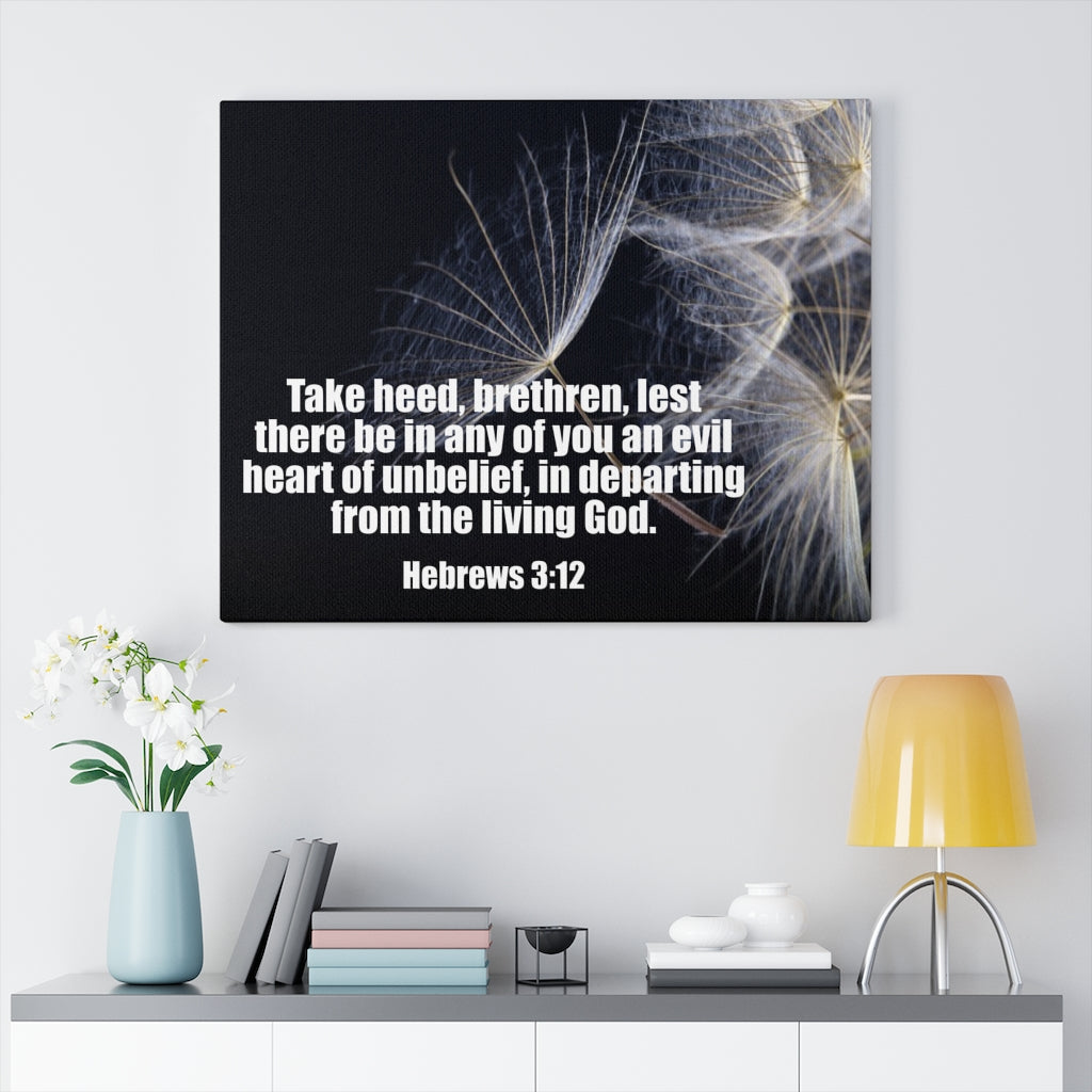 Scripture Walls Take Heed Hebrews 3:12 Bible Verse Canvas Christian Wall Art Ready to Hang Unframed-Express Your Love Gifts
