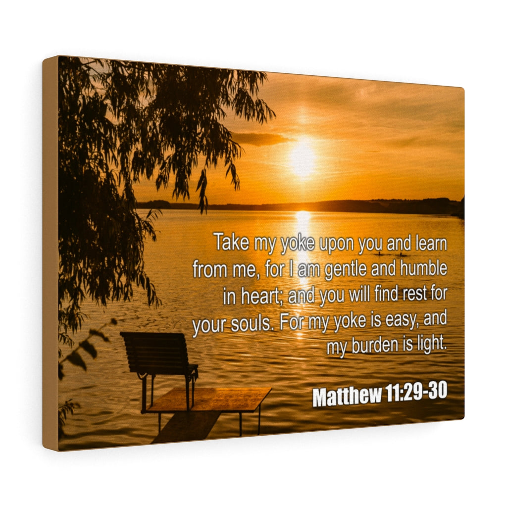 Scripture Walls Take My Yoke Matthew 11:29-30 Bible Verse Canvas Christian Wall Art Ready to Hang Unframed-Express Your Love Gifts