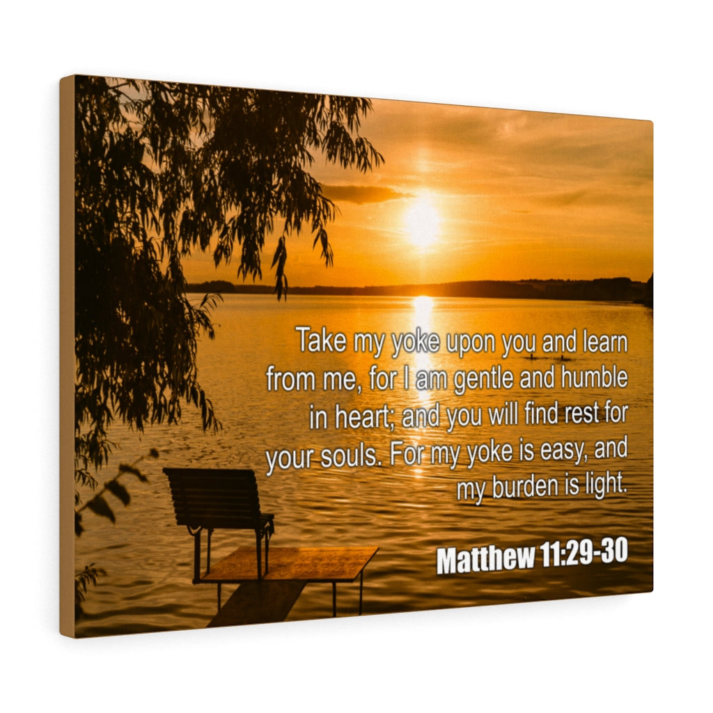 Scripture Walls Take My Yoke Matthew 11:29-30 Bible Verse Canvas Christian Wall Art Ready to Hang Unframed-Express Your Love Gifts