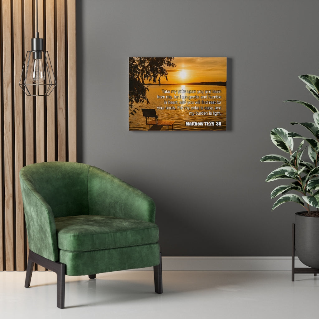 Scripture Walls Take My Yoke Matthew 11:29-30 Bible Verse Canvas Christian Wall Art Ready to Hang Unframed-Express Your Love Gifts