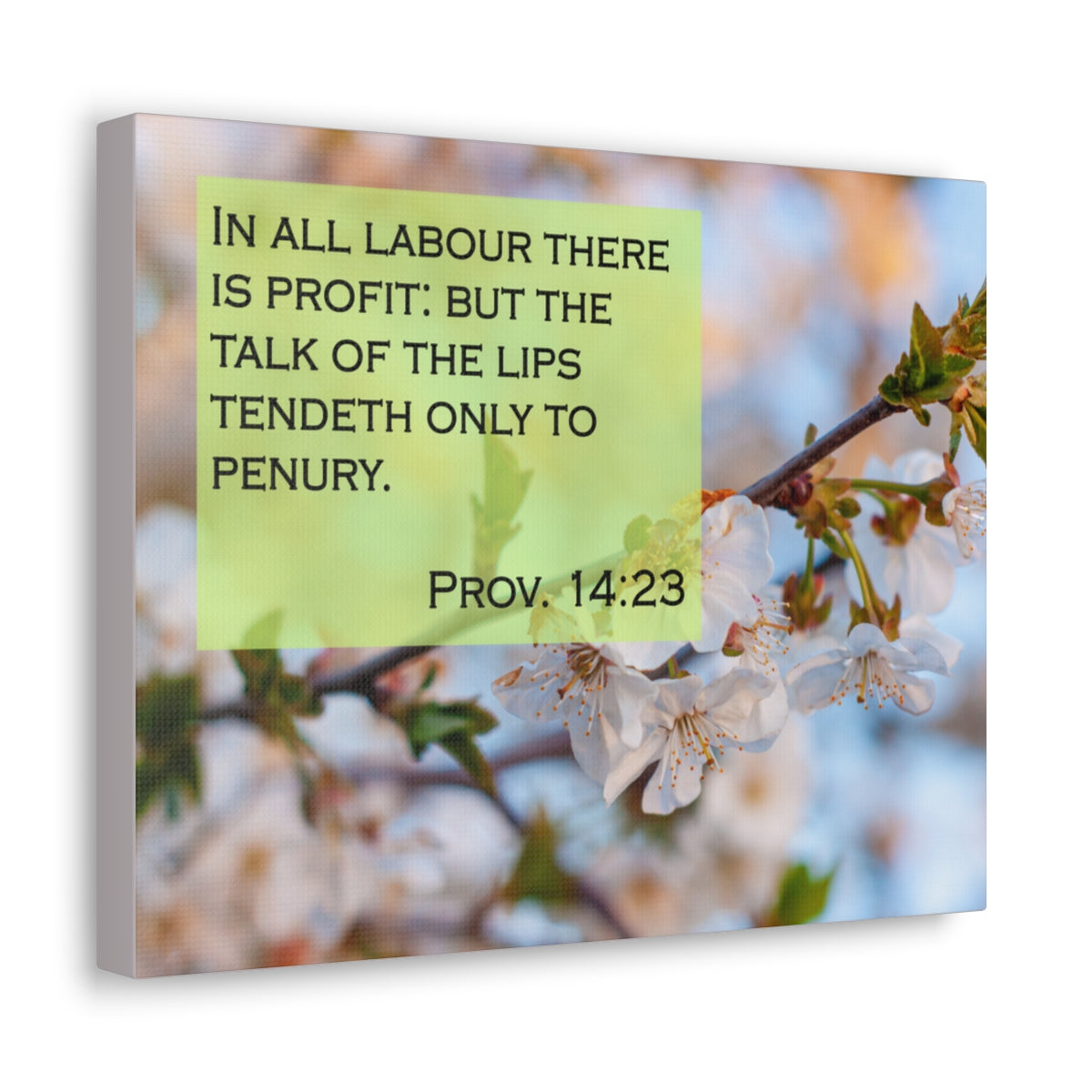 Scripture Walls Talk Of The Lips Proverbs 14:23 Bible Verse Canvas Christian Wall Art Bible Verse Print Ready To Hang Unframed-Express Your Love Gifts