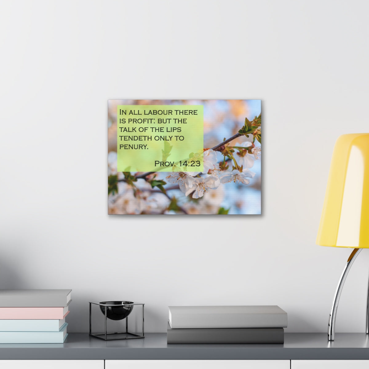 Scripture Walls Talk Of The Lips Proverbs 14:23 Bible Verse Canvas Christian Wall Art Bible Verse Print Ready To Hang Unframed-Express Your Love Gifts