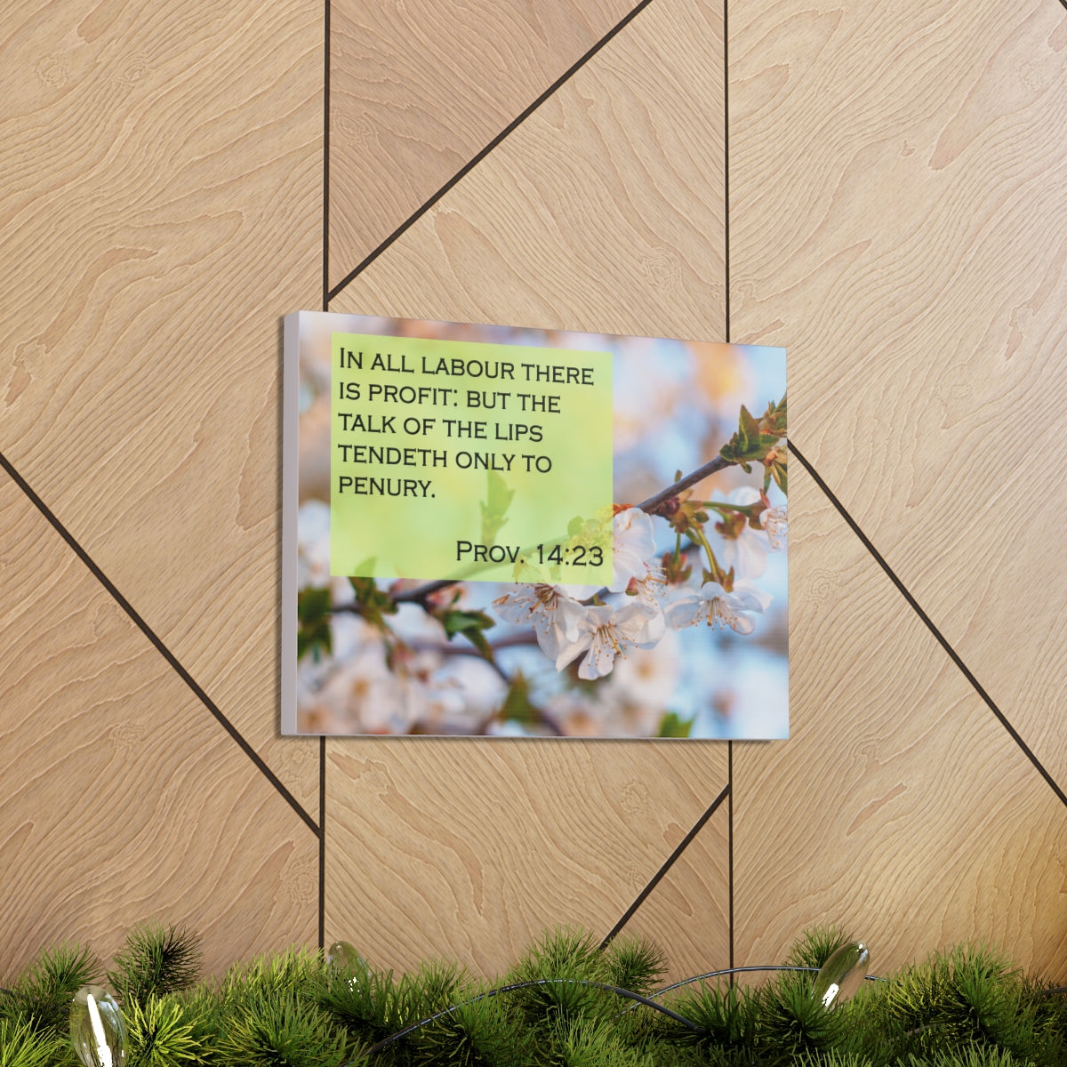 Scripture Walls Talk Of The Lips Proverbs 14:23 Bible Verse Canvas Christian Wall Art Bible Verse Print Ready To Hang Unframed-Express Your Love Gifts