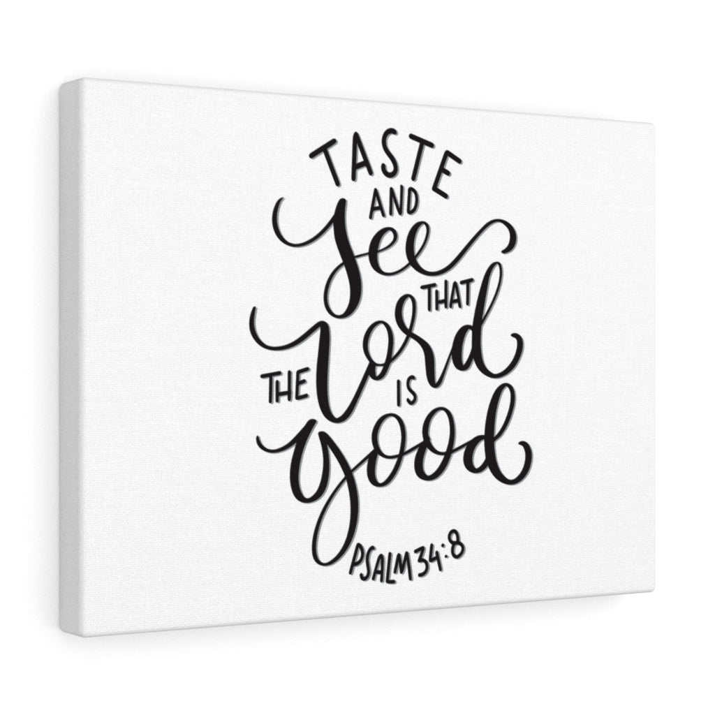 Scripture Walls Taste And See Psalm 34:8 Bible Verse Canvas Christian Wall Art Ready to Hang Unframed-Express Your Love Gifts