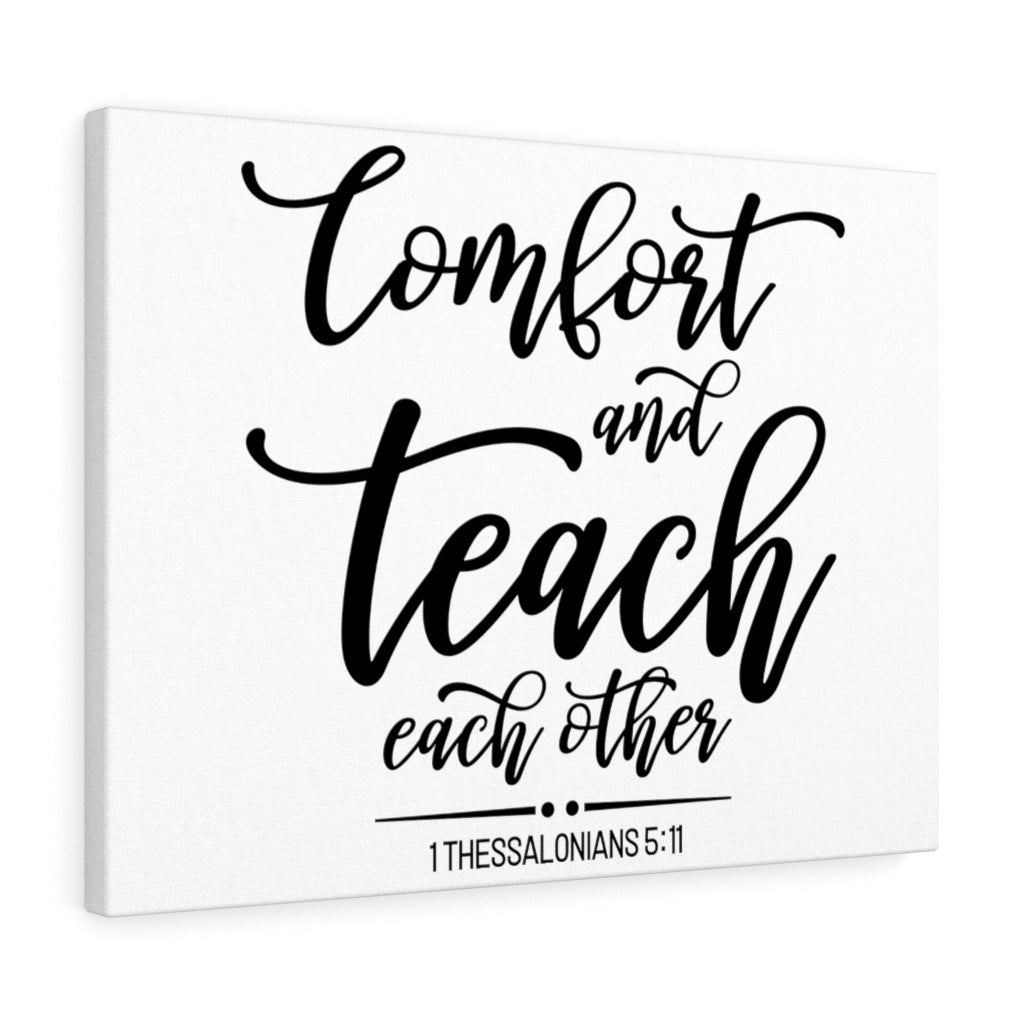 Scripture Walls Teach Each Other 1 Thessalonians 5:11 Bible Verse Canvas Christian Wall Art Ready to Hang Unframed-Express Your Love Gifts
