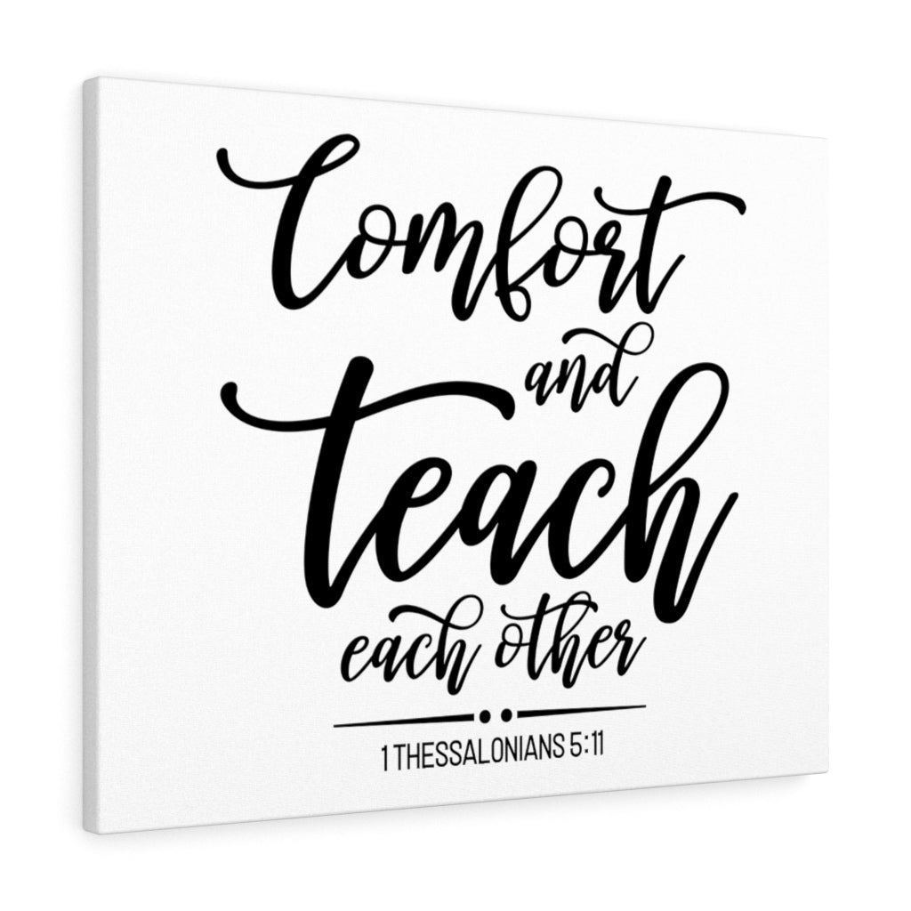 Scripture Walls Teach Each Other 1 Thessalonians 5:11 Bible Verse Canvas Christian Wall Art Ready to Hang Unframed-Express Your Love Gifts