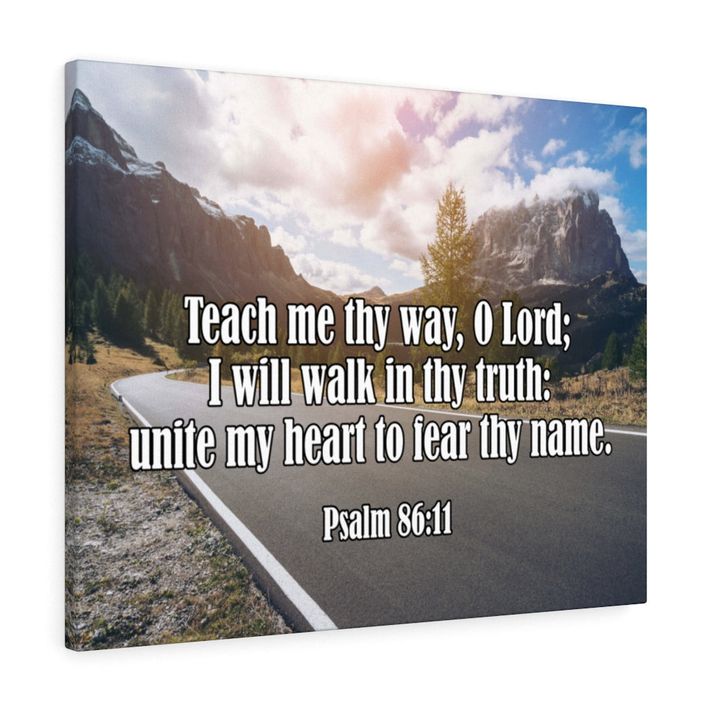 Scripture Walls Teach Me Thy Way Psalm 86:11 Bible Verse Canvas Christian Wall Art Ready to Hang Unframed-Express Your Love Gifts