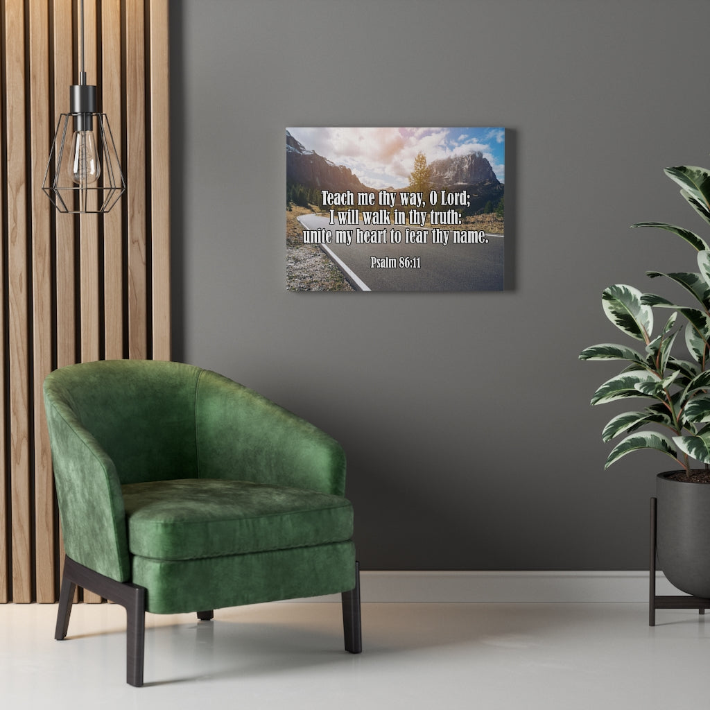 Scripture Walls Teach Me Thy Way Psalm 86:11 Bible Verse Canvas Christian Wall Art Ready to Hang Unframed-Express Your Love Gifts