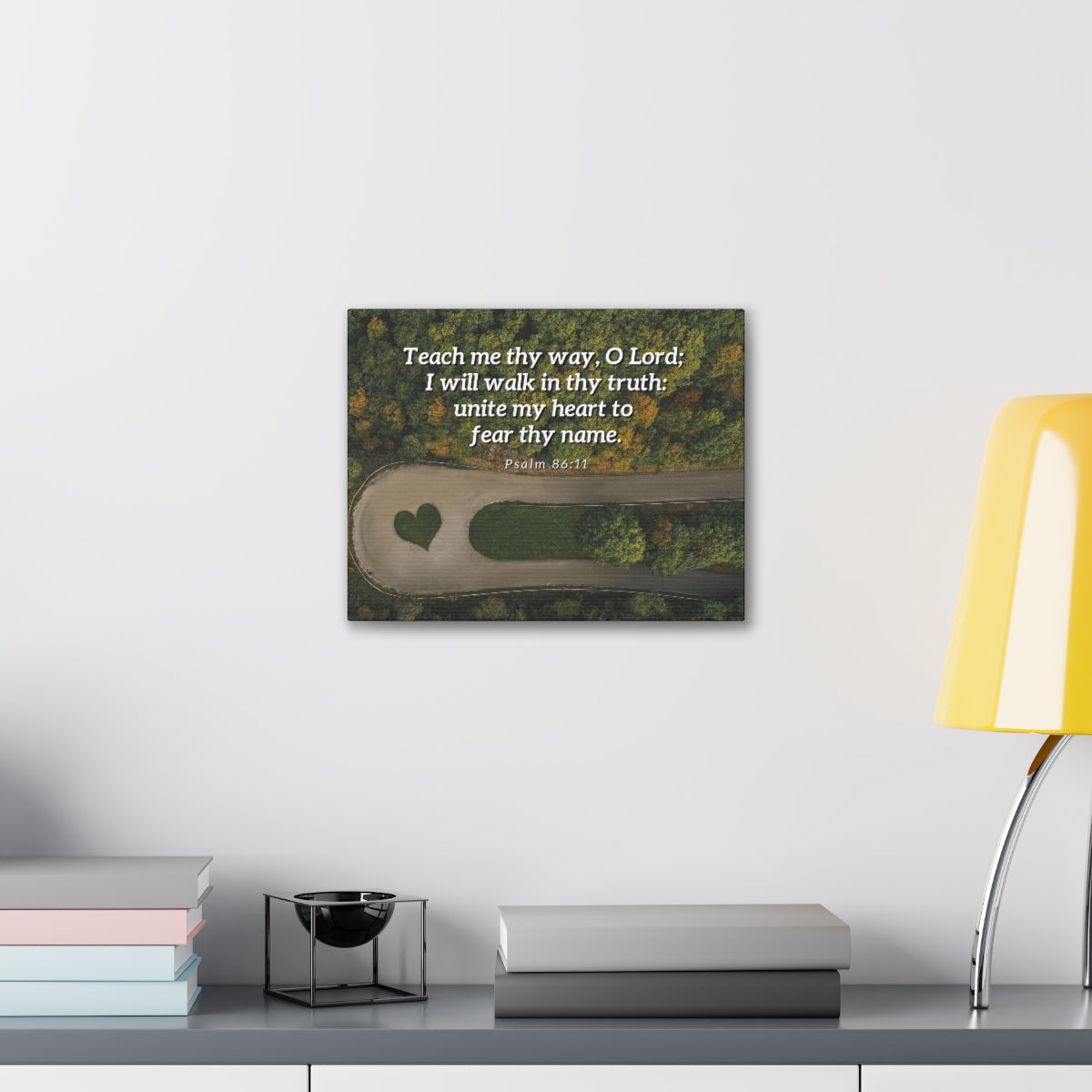 Scripture Walls Teach Me Thy Way Psalm 86:11 Bible Verse Canvas Christian Wall Art Ready to Hang Unframed-Express Your Love Gifts