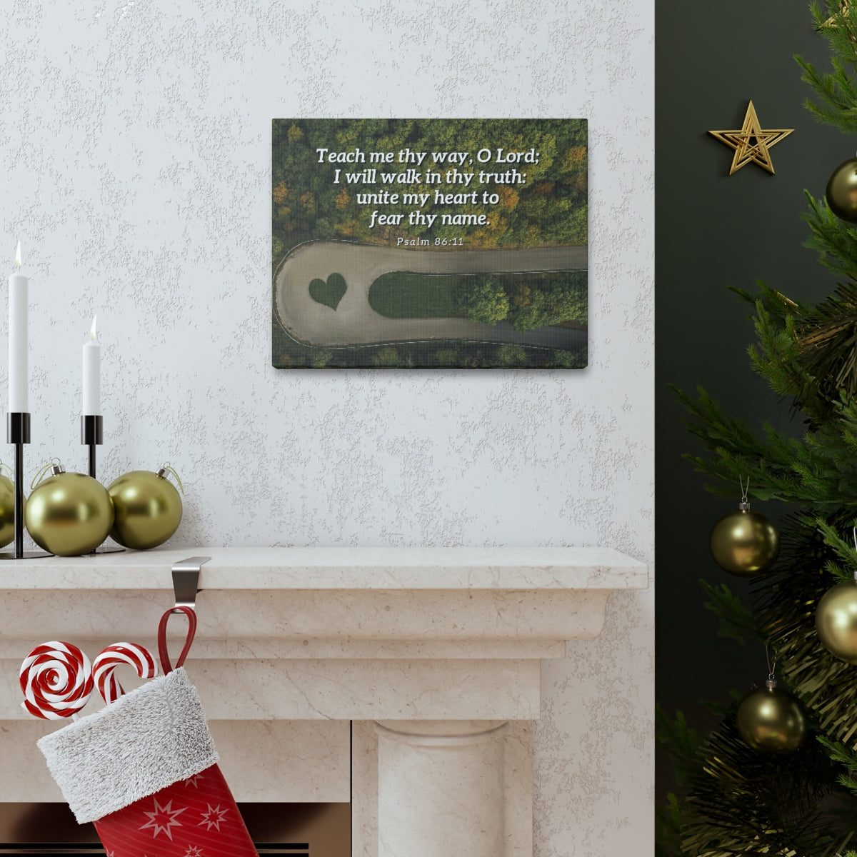 Scripture Walls Teach Me Thy Way Psalm 86:11 Bible Verse Canvas Christian Wall Art Ready to Hang Unframed-Express Your Love Gifts