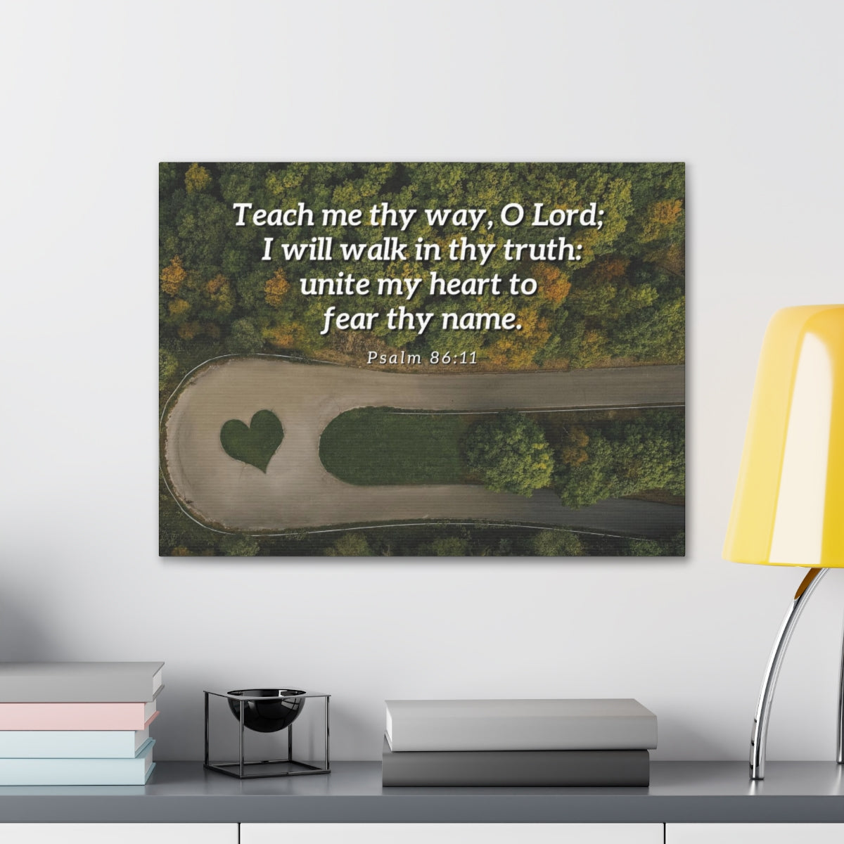 Scripture Walls Teach Me Thy Way Psalm 86:11 Bible Verse Canvas Christian Wall Art Ready to Hang Unframed-Express Your Love Gifts