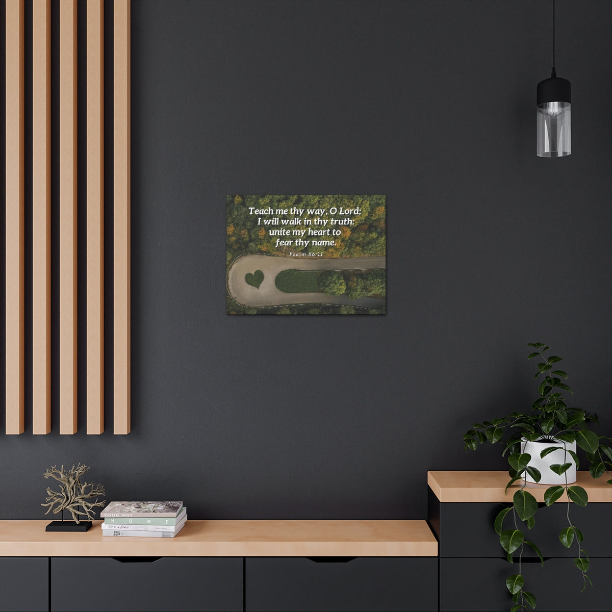 Scripture Walls Teach Me Thy Way Psalm 86:11 Bible Verse Canvas Christian Wall Art Ready to Hang Unframed-Express Your Love Gifts
