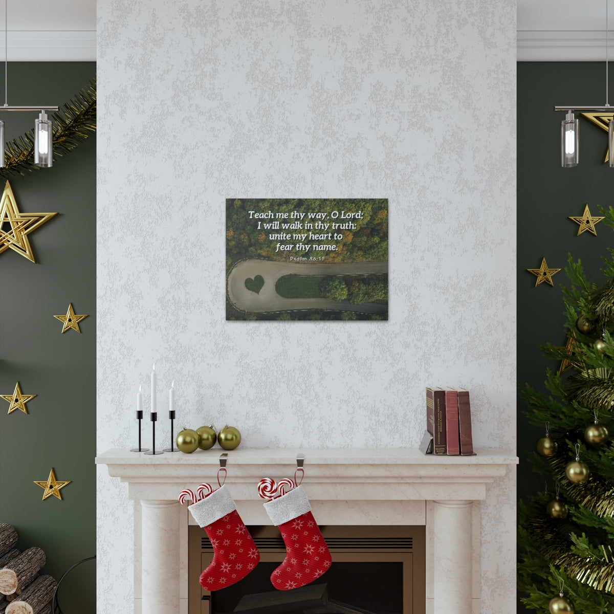 Scripture Walls Teach Me Thy Way Psalm 86:11 Bible Verse Canvas Christian Wall Art Ready to Hang Unframed-Express Your Love Gifts