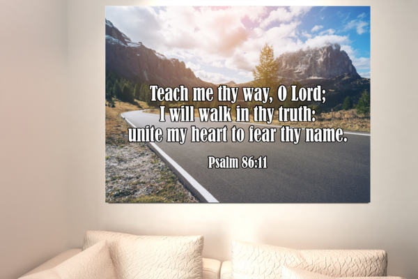 Scripture Walls Teach Me Thy Way Psalm 86:11 Bible Verse Canvas Christian Wall Art Ready to Hang Unframed-Express Your Love Gifts