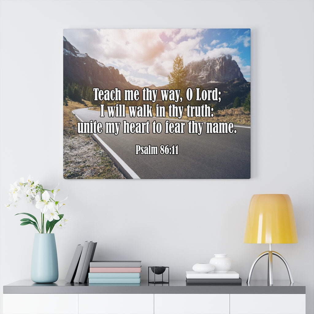 Scripture Walls Teach Me Thy Way Psalm 86:11 Bible Verse Canvas Christian Wall Art Ready to Hang Unframed-Express Your Love Gifts