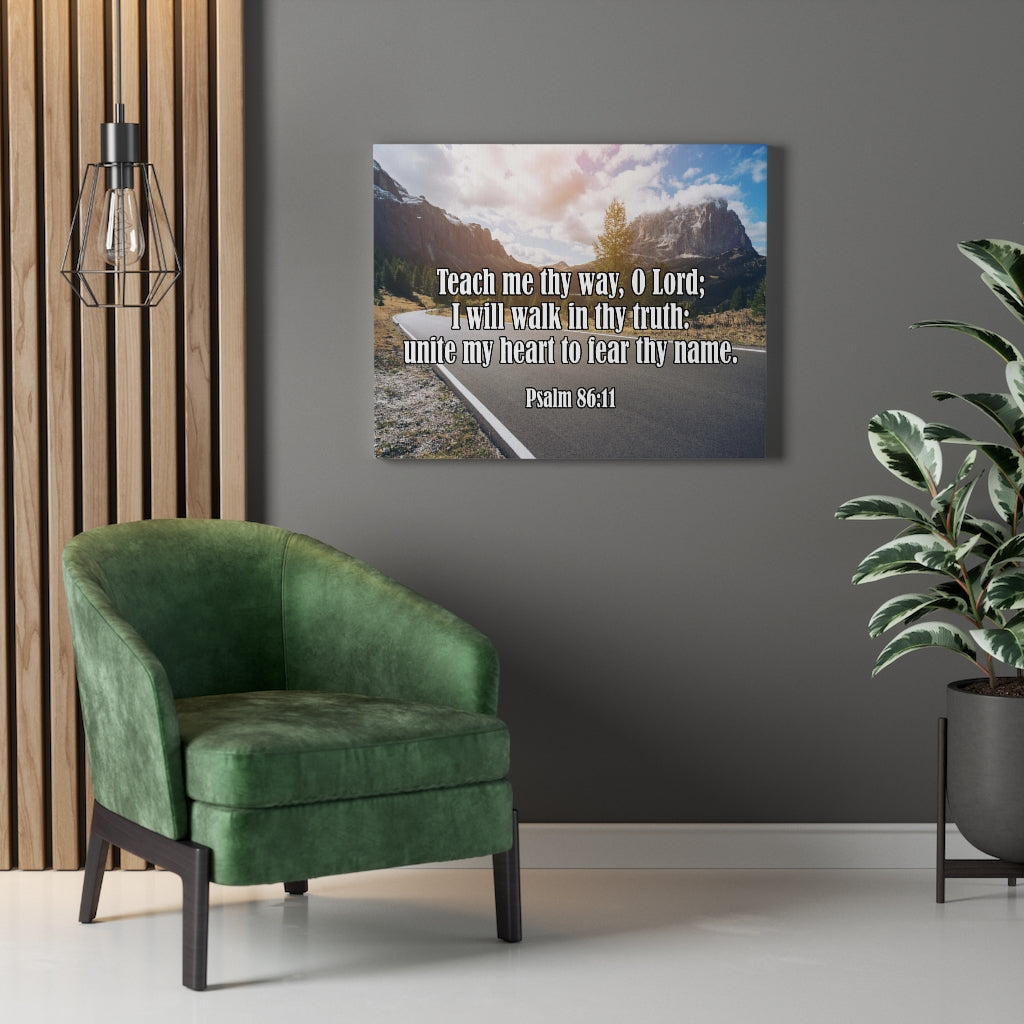 Scripture Walls Teach Me Thy Way Psalm 86:11 Bible Verse Canvas Christian Wall Art Ready to Hang Unframed-Express Your Love Gifts