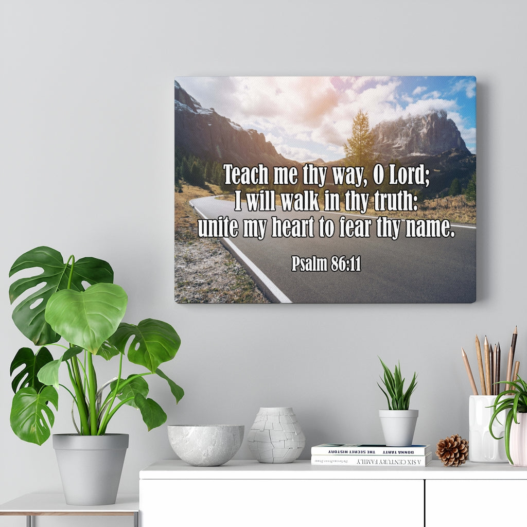 Scripture Walls Teach Me Thy Way Psalm 86:11 Bible Verse Canvas Christian Wall Art Ready to Hang Unframed-Express Your Love Gifts