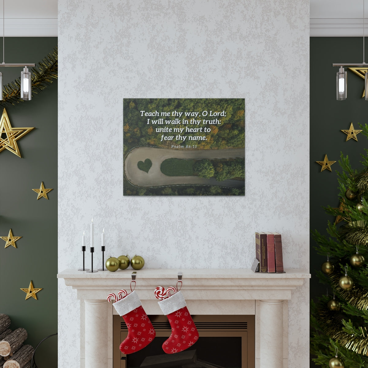 Scripture Walls Teach Me Thy Way Psalm 86:11 Bible Verse Canvas Christian Wall Art Ready to Hang Unframed-Express Your Love Gifts