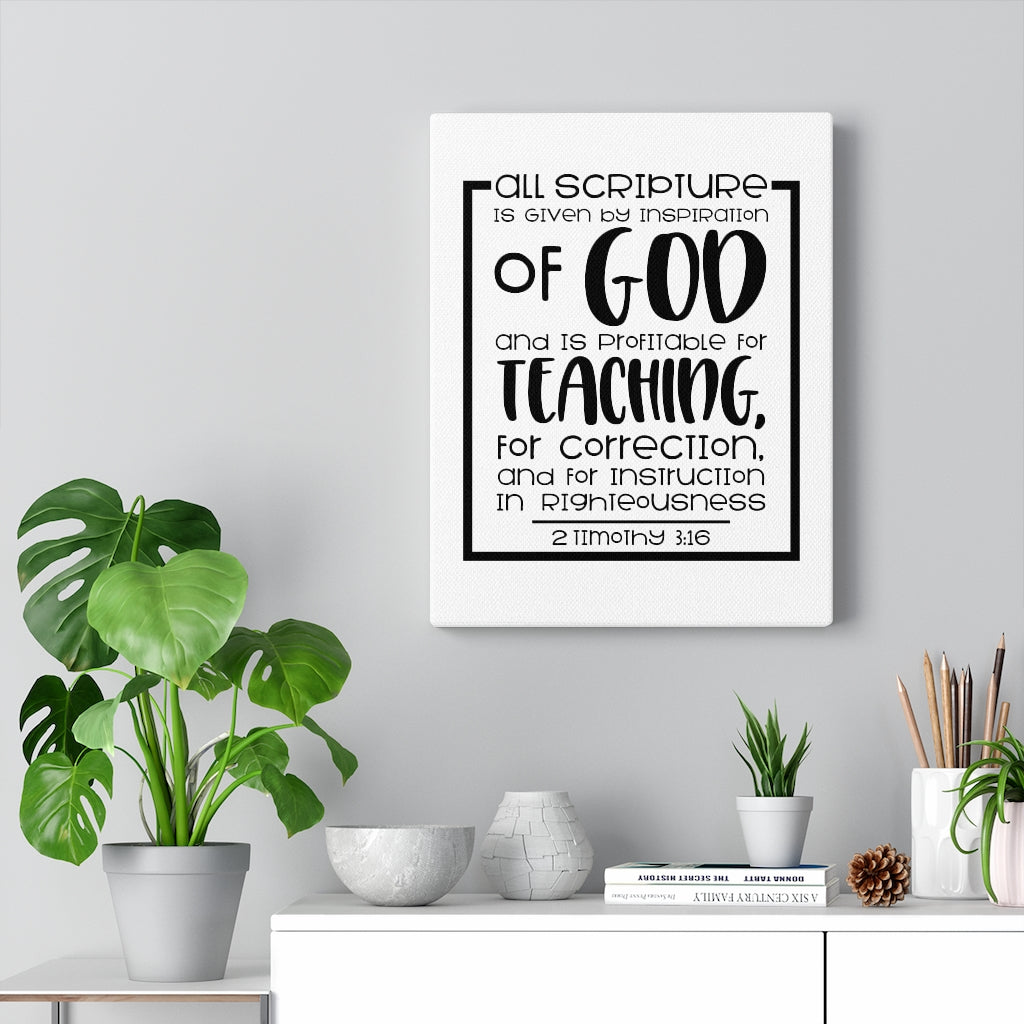 Scripture Walls Teaching 2 Timothy 3:16 Bible Verse Canvas Christian Wall Art Ready to Hang Unframed-Express Your Love Gifts