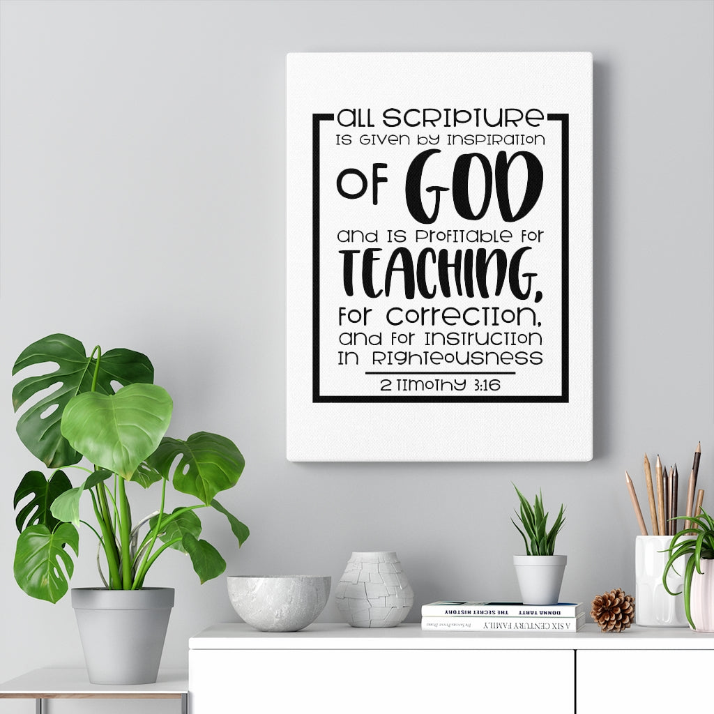 Scripture Walls Teaching 2 Timothy 3:16 Bible Verse Canvas Christian Wall Art Ready to Hang Unframed-Express Your Love Gifts