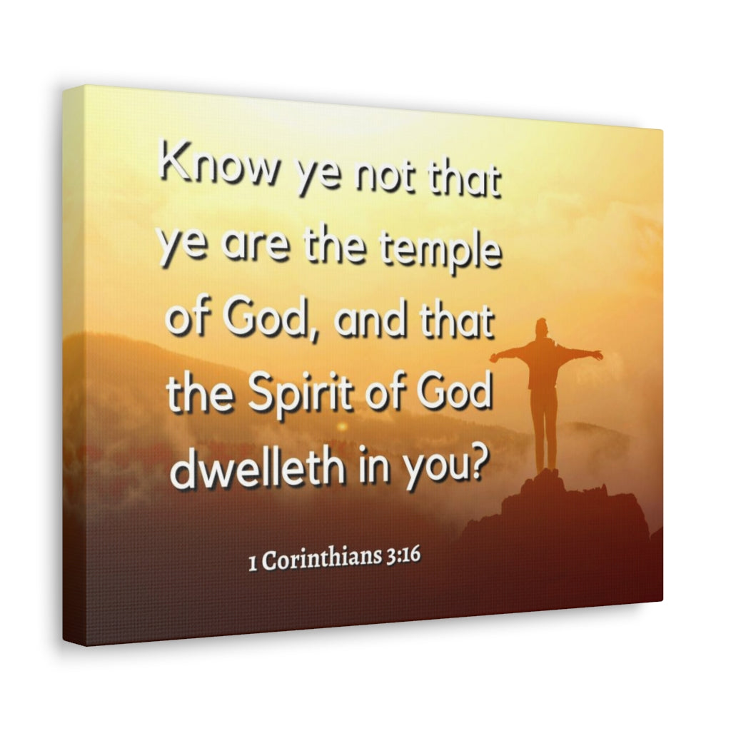 Scripture Walls Temple Of God 1 Corinthians 3:16 Bible Verse Canvas Christian Wall Art Ready to Hang Unframed-Express Your Love Gifts