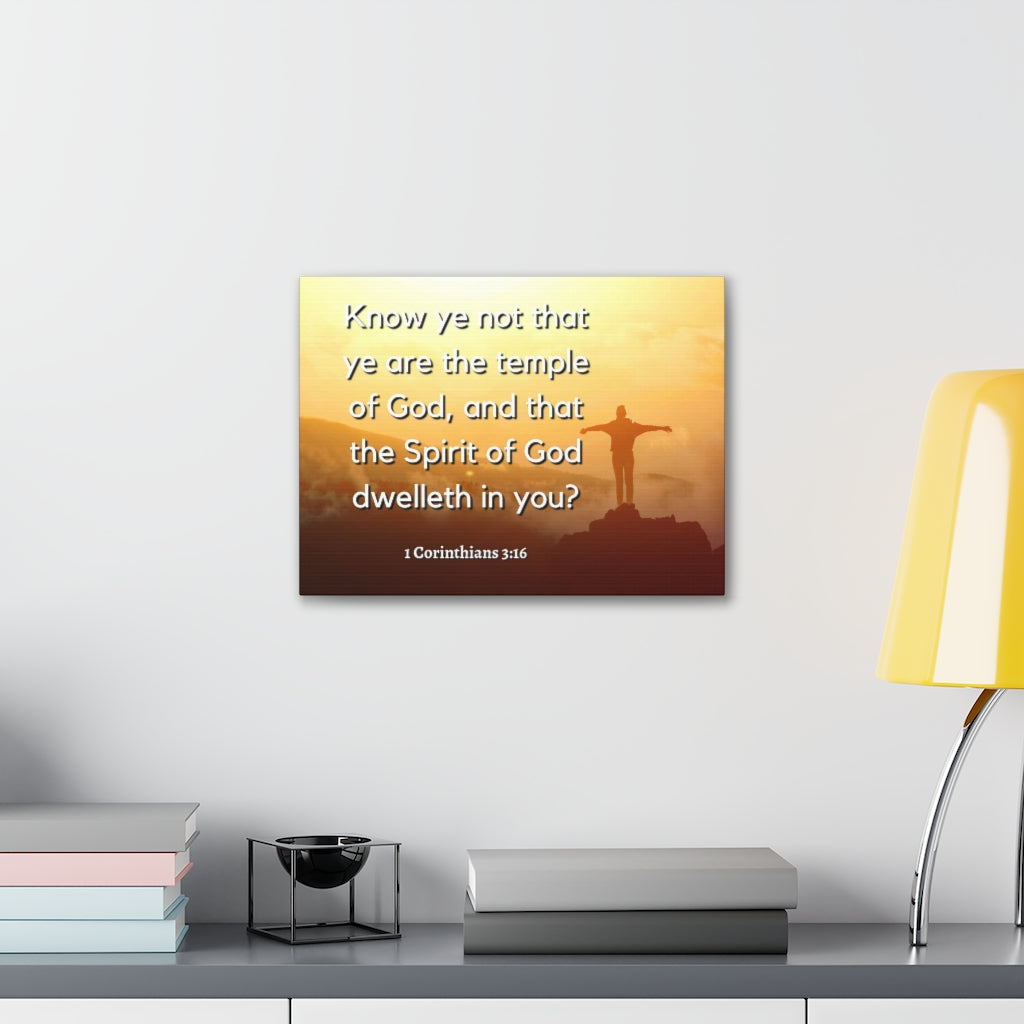 Scripture Walls Temple Of God 1 Corinthians 3:16 Bible Verse Canvas Christian Wall Art Ready to Hang Unframed-Express Your Love Gifts