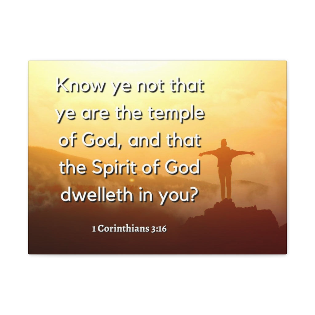 Scripture Walls Temple Of God 1 Corinthians 3:16 Bible Verse Canvas Christian Wall Art Ready to Hang Unframed-Express Your Love Gifts