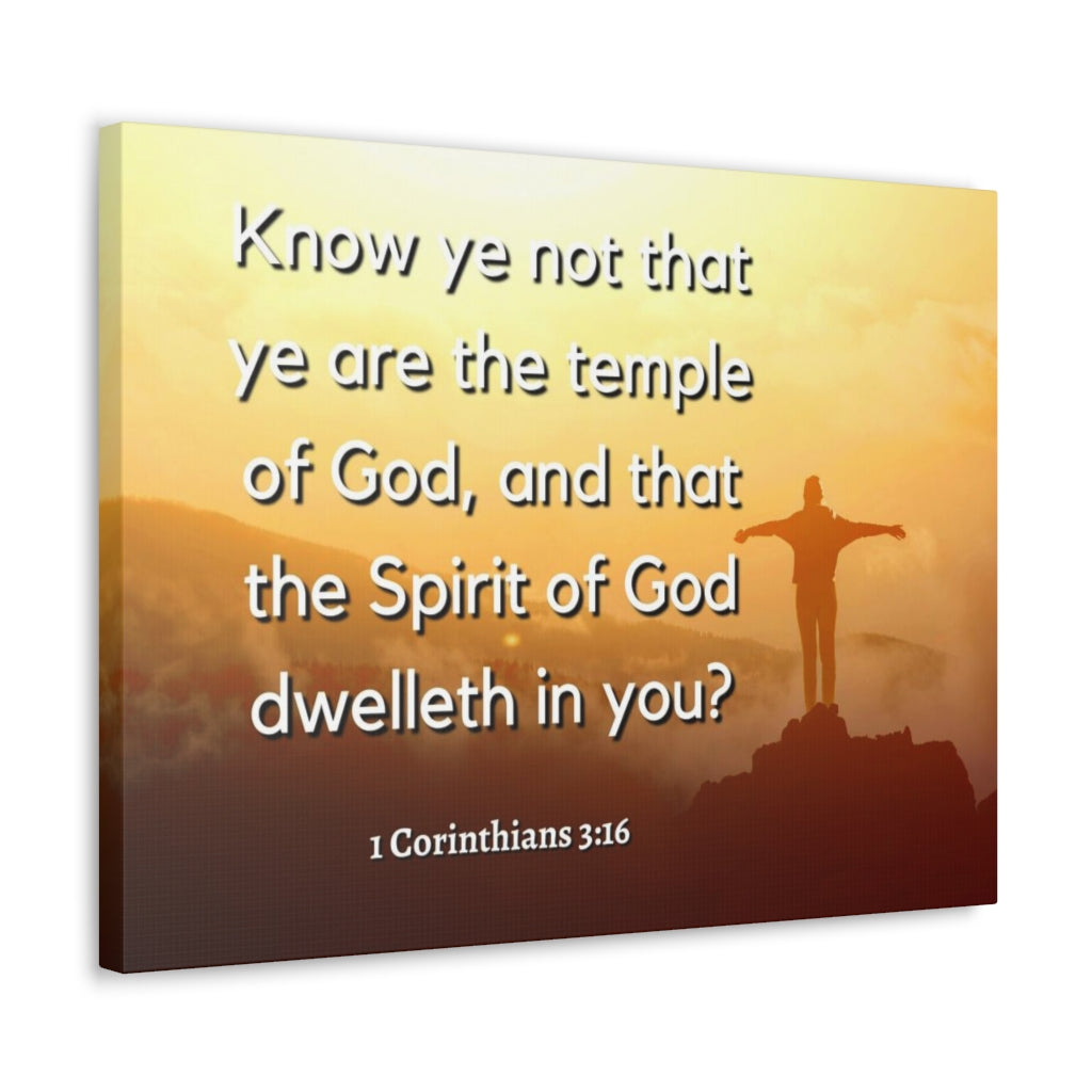 Scripture Walls Temple Of God 1 Corinthians 3:16 Bible Verse Canvas Christian Wall Art Ready to Hang Unframed-Express Your Love Gifts