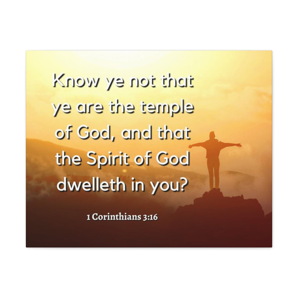 Scripture Walls Temple Of God 1 Corinthians 3:16 Bible Verse Canvas Christian Wall Art Ready to Hang Unframed-Express Your Love Gifts