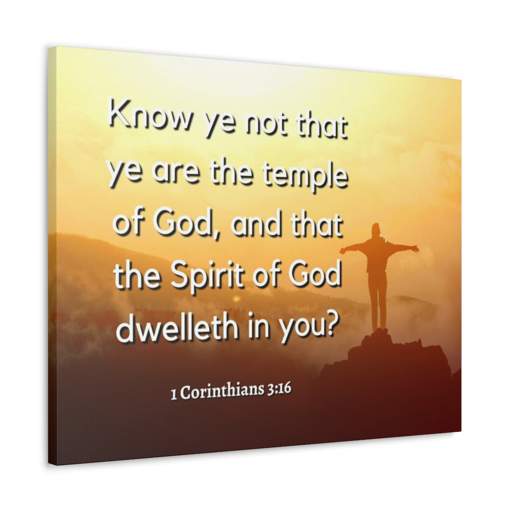 Scripture Walls Temple Of God 1 Corinthians 3:16 Bible Verse Canvas Christian Wall Art Ready to Hang Unframed-Express Your Love Gifts