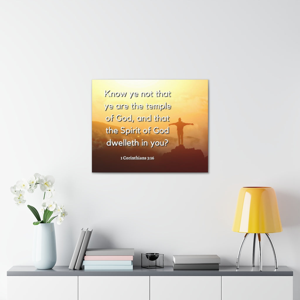 Scripture Walls Temple Of God 1 Corinthians 3:16 Bible Verse Canvas Christian Wall Art Ready to Hang Unframed-Express Your Love Gifts