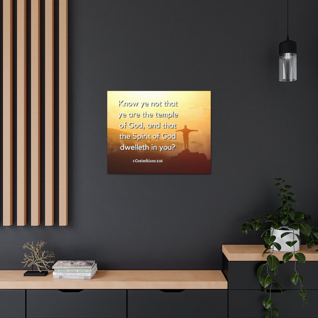 Scripture Walls Temple Of God 1 Corinthians 3:16 Bible Verse Canvas Christian Wall Art Ready to Hang Unframed-Express Your Love Gifts