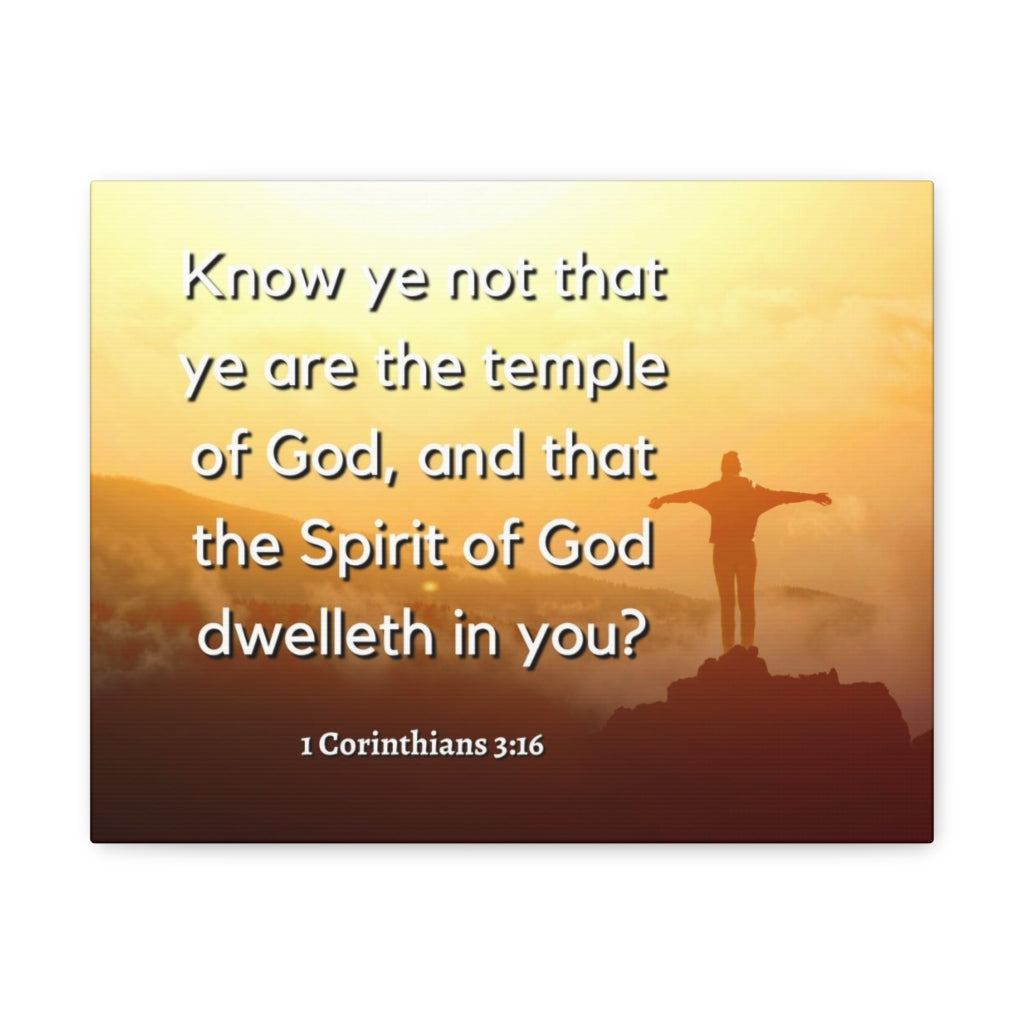 Scripture Walls Temple Of God 1 Corinthians 3:16 Bible Verse Canvas Christian Wall Art Ready to Hang Unframed-Express Your Love Gifts