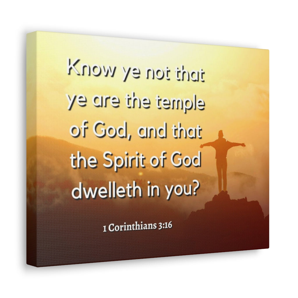 Scripture Walls Temple Of God 1 Corinthians 3:16 Bible Verse Canvas Christian Wall Art Ready to Hang Unframed-Express Your Love Gifts