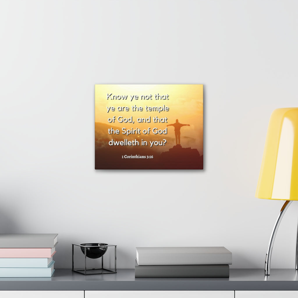 Scripture Walls Temple Of God 1 Corinthians 3:16 Bible Verse Canvas Christian Wall Art Ready to Hang Unframed-Express Your Love Gifts