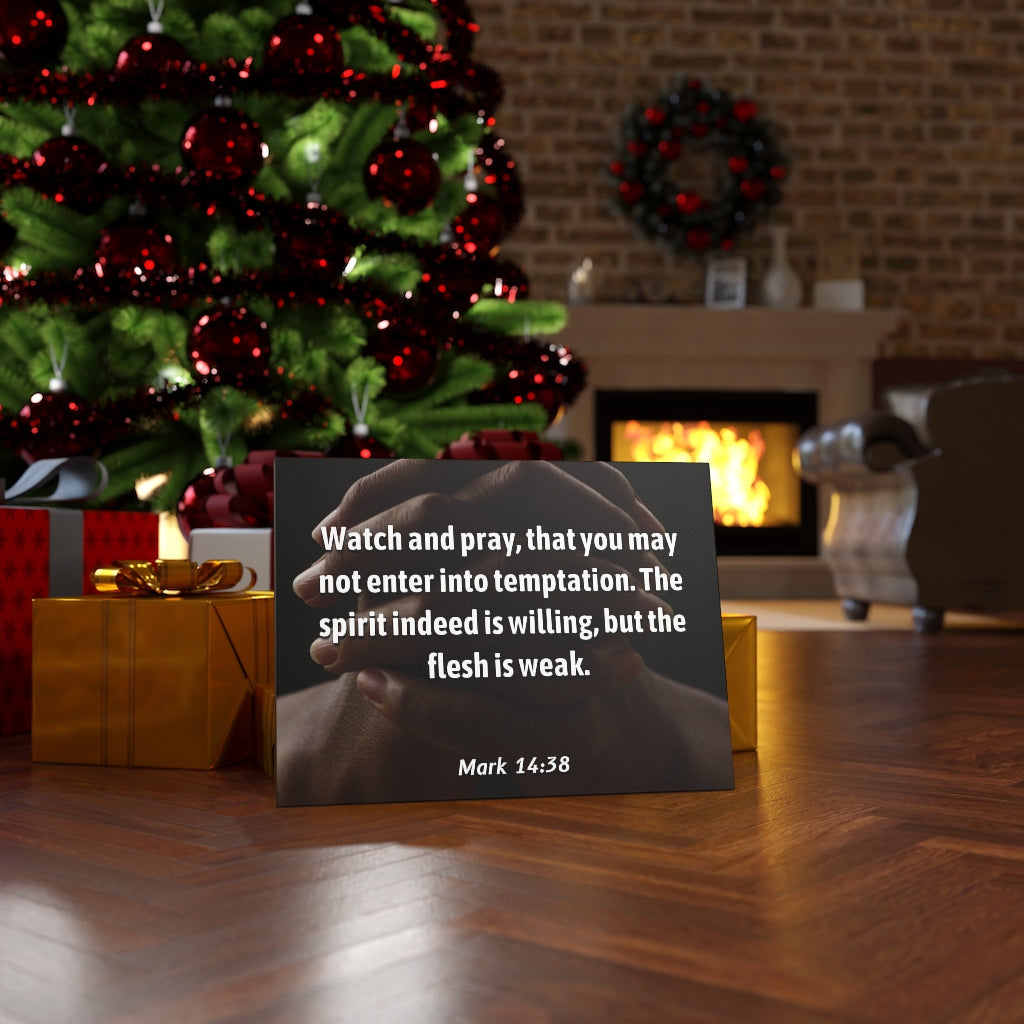 Scripture Walls Temptation Mark 14:38 Bible Verse Canvas Christian Wall Art Ready to Hang Unframed-Express Your Love Gifts