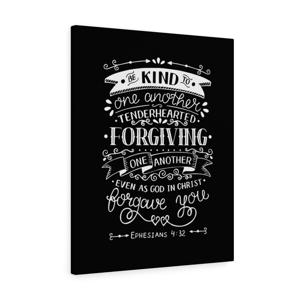Scripture Walls Tenderhearted Black Ephesians 4:32 Bible Verse Canvas Christian Wall Art Ready to Hang Unframed-Express Your Love Gifts