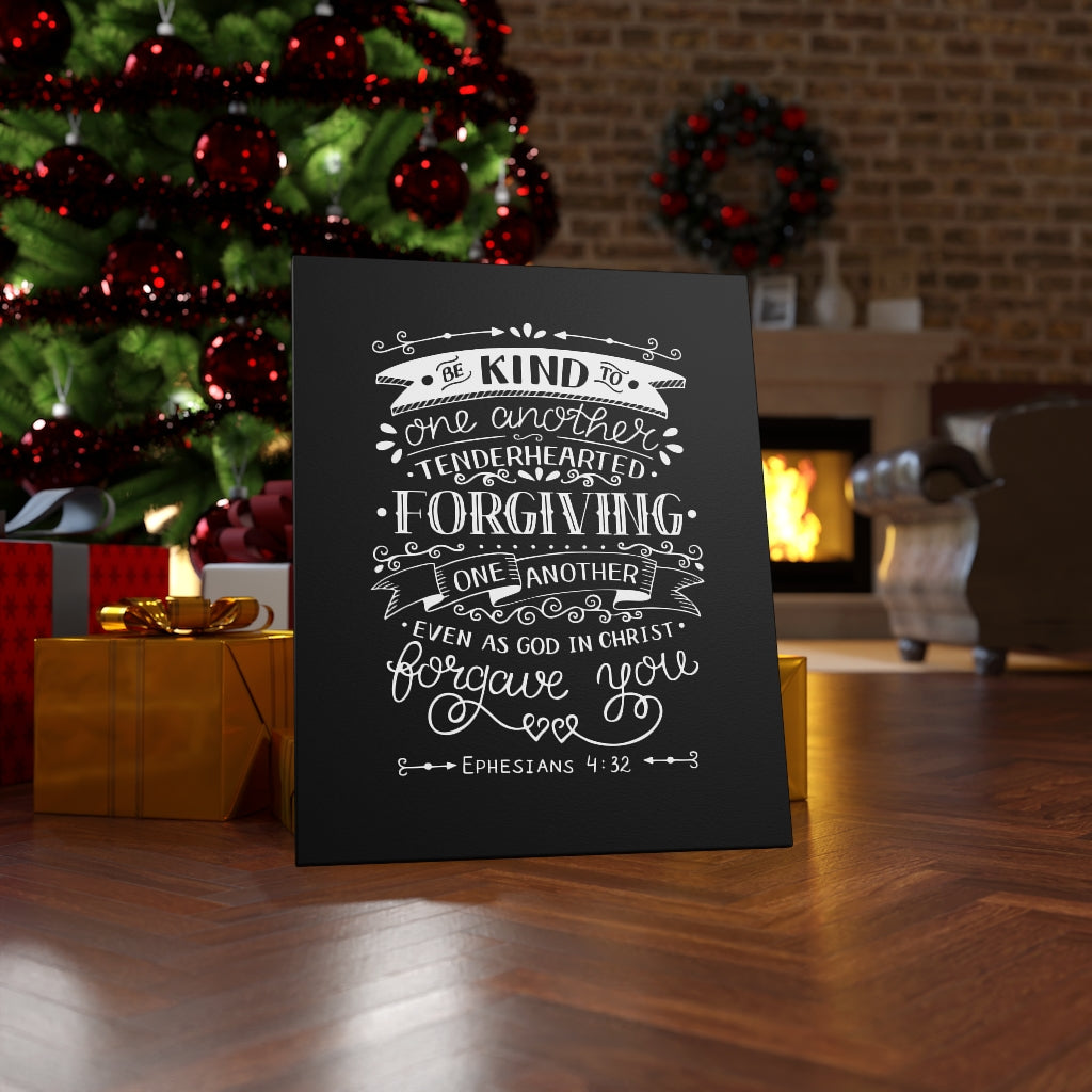 Scripture Walls Tenderhearted Black Ephesians 4:32 Bible Verse Canvas Christian Wall Art Ready to Hang Unframed-Express Your Love Gifts
