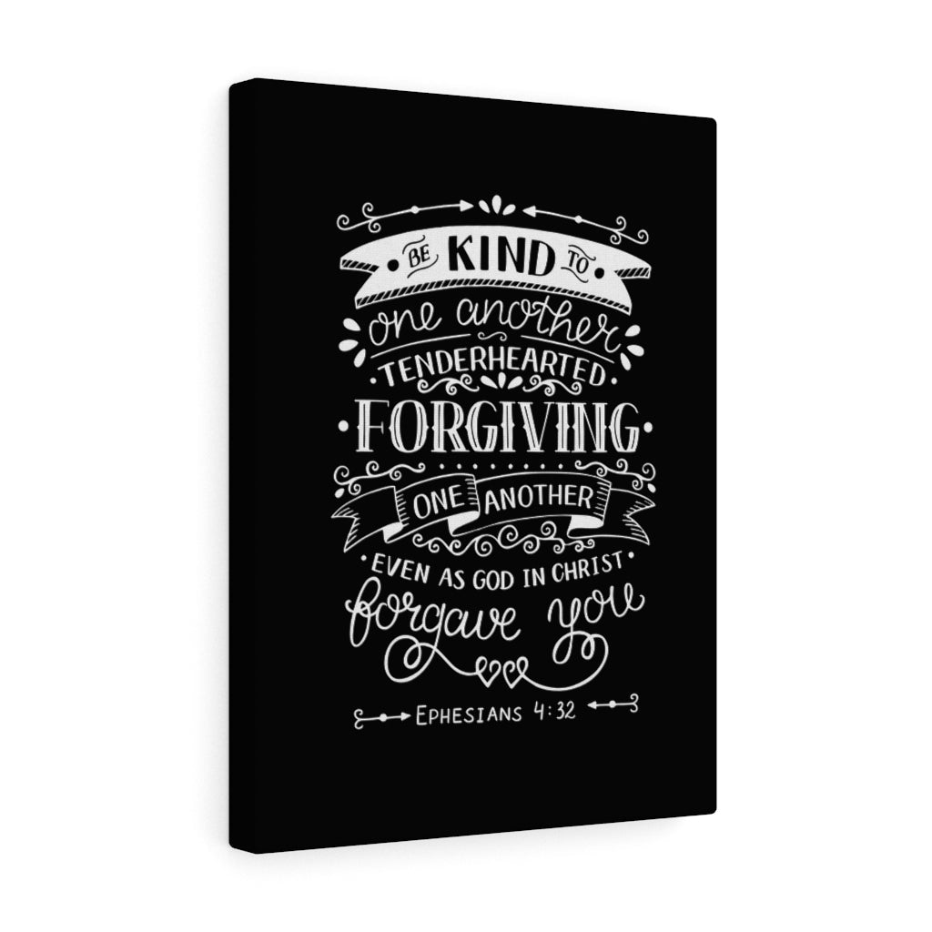 Scripture Walls Tenderhearted Black Ephesians 4:32 Bible Verse Canvas Christian Wall Art Ready to Hang Unframed-Express Your Love Gifts